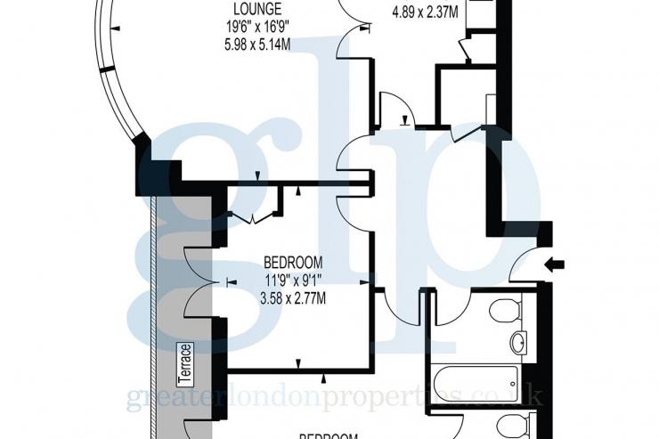 Lovelydays luxury service apartment rental - Soho - Argyll Street Penthouse - Owner - 2 bedrooms - 2 bathrooms - Floorplan - 1f6404b50cb5 - Lovelydays